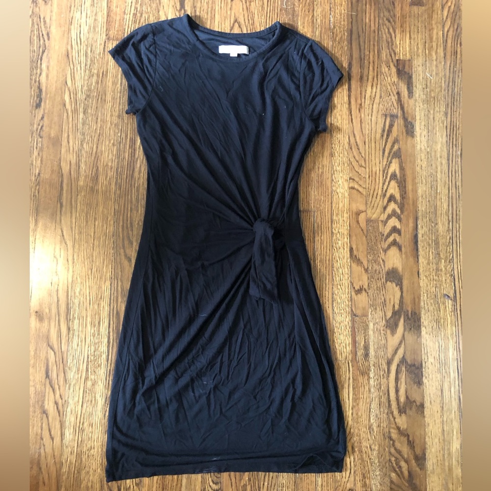 Loft side tie body con black dress
